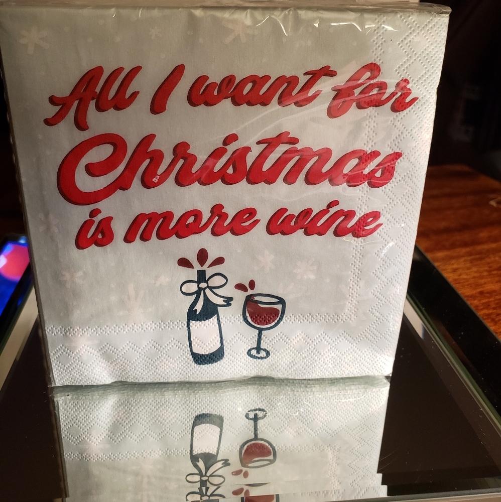 All I Want Is More Wine Cocktail Napkin by Design Design